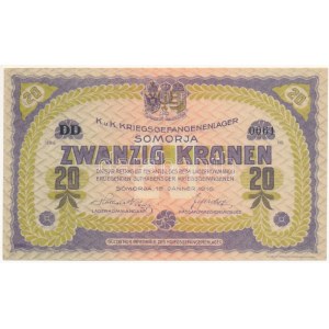 Somorja / Hadifogolytábor 1916. január. 15. 20K két nagybetűs sorozat és arab sorszám DD 0061 T...