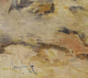 Neogrády Antal (1861-1942): Mosónők. Olaj, vászon, jelezve balra lent. Dekoratív fakeretben, 60×80 cm / oil on canvas...
