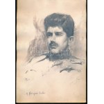 Neogrády László (1896-1962): Vázlatkönyv kb. 47 rajttal, portrék, női aktok, állatok (kacsák, tehén)...