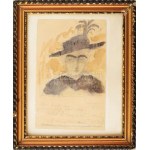Rippl-Rónai József (1861-1927): Hölgy kalapban (Mrs. Hartmann), Vevey, 1915. Ceruza, akvarell, papír...