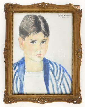 Péter Mária (1904-1990): Zádor Imre, Zádor István festőművész unokaöccsének portréja, 1927. Olaj, karton...