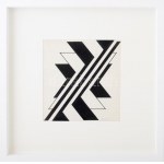 Fajó János (1937-2018): Geometrikus kompozíció, 1971. Tus, papír, jelezve jobbra lent. Üvegezett fakeretben. 21x20 cm ...