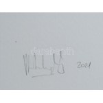 Wolsky András (1969-): Random-surface No. 4/A, 2021. Akril, kollázs, papír, jelzett. Üvegezett fakeretben. 21x21 cm...