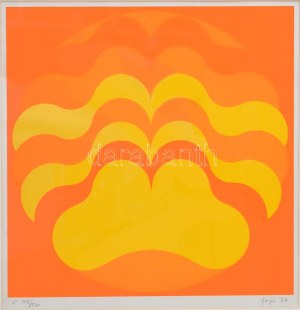 Fajó János (1937-2018): Formaünnep, 1987. Szitanyomat, papír, jelzett. Számozott: 49/130. 31,5x31,5 cm...