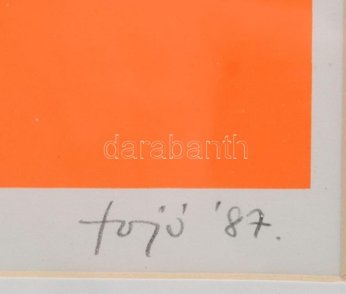 Fajó János (1937-2018): Formaünnep, 1987. Szitanyomat, papír, jelzett. Számozott: 49/130. 31,5x31,5 cm...