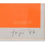 Fajó János (1937-2018): Formaünnep, 1987. Szitanyomat, papír, jelzett. Számozott: 49/130. 31,5x31,5 cm...