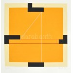 Konok Tamás (1930-2020): Kompozíció, 1991. Szitanyomat, papír, jelzett. Számozott: 22/40. 28×28 cm ...