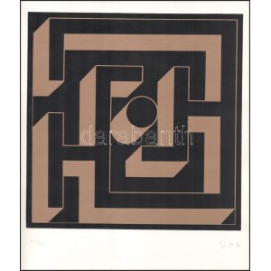 Bak Imre (1939-2022): Geometrikus kompozíció (cím nélkül), 1982. Szitanyomat, papír, jelzett. Számozott: 41/130...