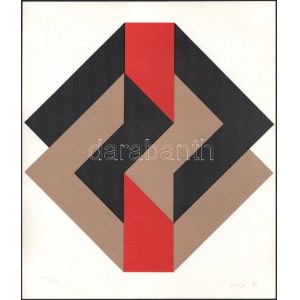 Fajó János (1937-2018): Kontraformák (cím nélkül), 1982. Szitanyomat, papír, jelzett. Számozott: 41/130. Az 1982...
