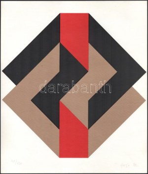 Fajó János (1937-2018): Kontraformák (cím nélkül), 1982. Szitanyomat, papír, jelzett. Számozott: 41/130. Az 1982...