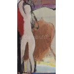 Misch Ádám (1935-1995): Lányok, 1973-74 körül. Olaj, vászon, jelezve jobbra lent...