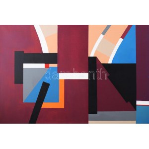 Koppány Attila (1947-): Kompozíció, 2024. Akril, vászon. Jelzett a hátoldalán. 60x90 cm.