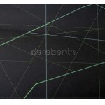 Zalavári József (1955-): Geometria (cím nélkül), 1980. Ceruza, papír, jelzett a hátoldalán. Üvegezett fakeretben...