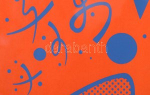 Bak Imre (1939-2022): Geometria és gesztus (cím nélkül), 1980-as évek. Szitanyomat, papír, jelzés nélkül. 55x55 cm...