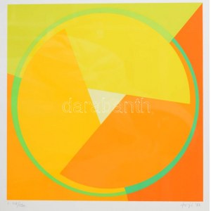 Fajó János (1937-2018): Forgó III., 1987. Szitanyomat, papír, jelzett. Számozott: 40/130. 31,5x31,5 cm...