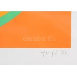 Fajó János (1937-2018): Forgó III., 1987. Szitanyomat, papír, jelzett. Számozott: 40/130. 31,5x31,5 cm...