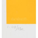 Fajó János (1937-2018): Forgó III., 1987. Szitanyomat, papír, jelzett. Számozott: 40/130. 31,5x31,5 cm...