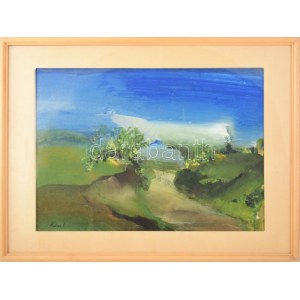 Kokas Ignác (1926-2009): Út befelé. Gouache, akril, papír. Jelezve balra lent: Kokas I...