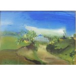 Kokas Ignác (1926-2009): Út befelé. Gouache, akril, papír. Jelezve balra lent: Kokas I...