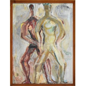 Tóth Menyhért (1904-1980): Kettős alak, 1959 körül. Olaj, vászon. Jelezve balra lent: TM...
