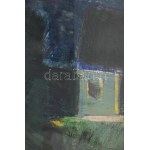 Bér Rudolf (1924-2004): Fenyvespart (Balaton?), 1960 körül. Olaj, farost. Jelezve középen lent...