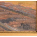 Platthy György (1908-2003): Balatonlellei vasúti megálló, 1955. Olaj, vászon, jelezve jobbra lent...