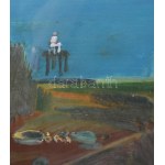 Szentgyörgyi Kornél (1916-2006): Balaton. Olaj, farost, jelezve jobbra lent, hátoldalán Képcsarnok Vállalat címkéje...