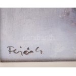 Fejér Csaba (1936-2002): Tanyaablak. Olaj, farost, jelezve balra lent. Hátoldalán Képcsarnok Vállalat címkéjével...