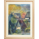 Páll Lajos (1938-2012): Korondi táj (Erdély), 1965. Akvarell, papír, jelezve középen lent. Proveniencia...