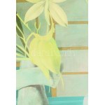 Korga György (1935-2002): Ikebana. Olaj, farost. Jelezve jobbra lent. Hátoldalán Képcsarnok Vállalat címkéjével...