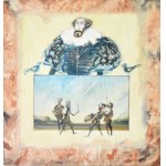 Győrfi András (1964-): Jelenet, 2001. Olaj, vászon, jelezve jobbra lent. 140×130 cm / oil on canvas, signed...