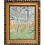 ifj. Czene Béla (1911-1999): Tavasz a Zagyvaparton, 1958. Tempera, papír. jbl.: Czene Béla 1958 Szolnok...