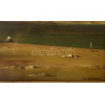 ifj. Benedek Jenő (1939-2019): Tengerparton. Olaj, farost, jelzett. Üvegezett fakeretben 25x35 cm
