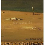 ifj. Benedek Jenő (1939-2019): Tengerparton. Olaj, farost, jelzett. Üvegezett fakeretben 25x35 cm