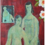 Böhm Lipót, Poldi (1916-1995): Csendélet. Olaj, farost, jelezve jobbra lent. Hátoldalán Képcsarnok Vállalat címkéivel...