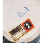 Bod Éva (1924-2004): Csorgatott mázas kínáló. Jelzett, minimális kopással, 35x13x15 cm /// Éva Bod (1924?2004): Drip...
