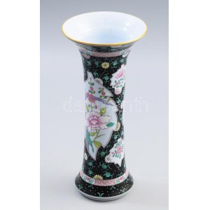 Herendi Siang Noir mintás váza,. Kézzel festett, jelzett, hibátlan, 23 cm /// Herend Siang Noir Pattern Vase. Hand...