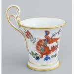 cca 20. sz. eleje, Meissen Kakiemon csésze alátéttel. Jelzett, kézzel festett, csészén repedéssel, d: 12 cm, m: 9...