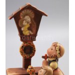 Hummel Imádat figura. cca 1940, kézzel festett, jelzett, kereskedői címke maradékával, minimális kopással, m: 23 cm /...