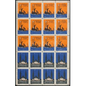 1934 Az ember tragédiája Szegedi Szabadtéri Játékok 20 darabos levélzáró kisív, kétféle grafikával ...