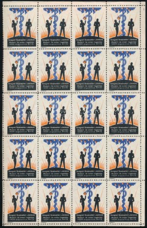 1934 Az ember tragédiája Szegedi Szabadtéri Játékok 20 darabos levélzáró kisív ...