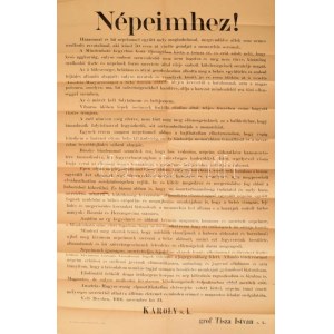 1916 november 21. IV. Károly Népeimhez c. proklamációjának nagyméretű plakátja...