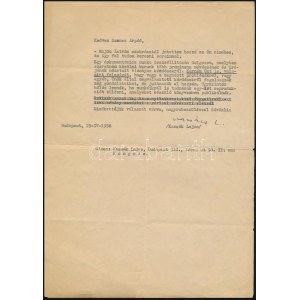 1958 Kassák Lajos (1887-1967) író, költő, műfordító, képzőművész levele Szenes Árpád (1897-1985...