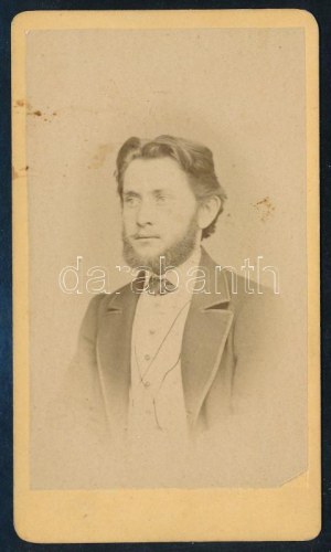 Tauffer Károly. (1848-1910) gyógyszerész, a Magyarországi Gyógyszerész Egyesület elnöke vizitkártya fotó A...