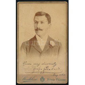 Hugo Griebert (1868-1924) német- angol bélyegkereskedő és filatelista dedikált fotója / German...