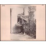 cca 1900 Brussza, Török kereskedő a bazárban / Narancs árus. Kétoldalas albumin fotók kartonon Sébah &amp...