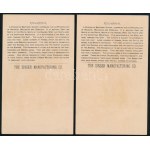 1892 Románia, népviseletbe öltözött emberek Singer varrógéppel, 2 db litografált reklámkártya...