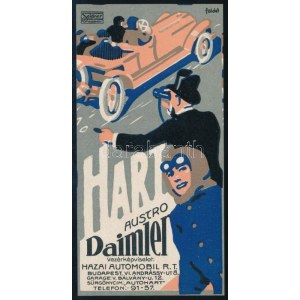 cca 1915 A Hazai Automobil Rt. (HART) Austro Daimler vezérképviselete szecessziós számolócédulája, szign. Földes...
