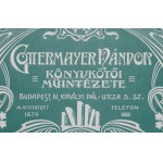 cca 1900-1910 Gottermayer Nándor Könyvkötői Műintézete szecessziós zöld, dombornyomott reklámcímkéje...