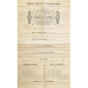 1893 Helle Károly pozsonyi (Felvidék) tömlő-hajtószíj és kötélverőgyár nagyméretű...